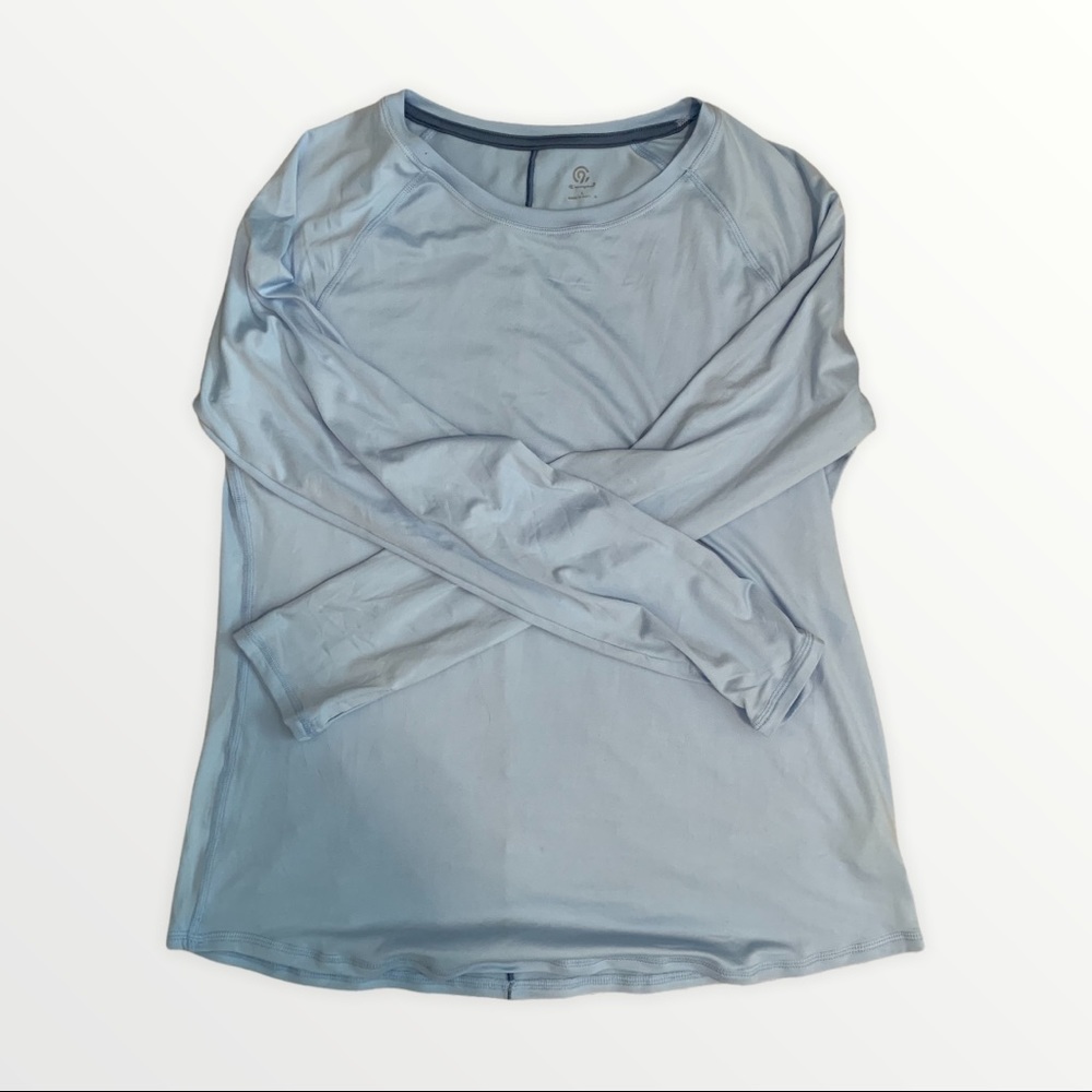 Light Blue Long Sleeve Exercise Tee